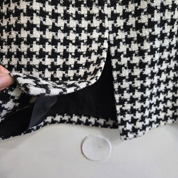 Liz Claiborne Vintage Y2K Old Money Preppy Wool Blend Tweed Houndstooth Skirt 14 - Picture 7 of 11